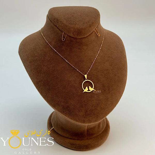 آویز جوجه دایره ای طلا لیزری